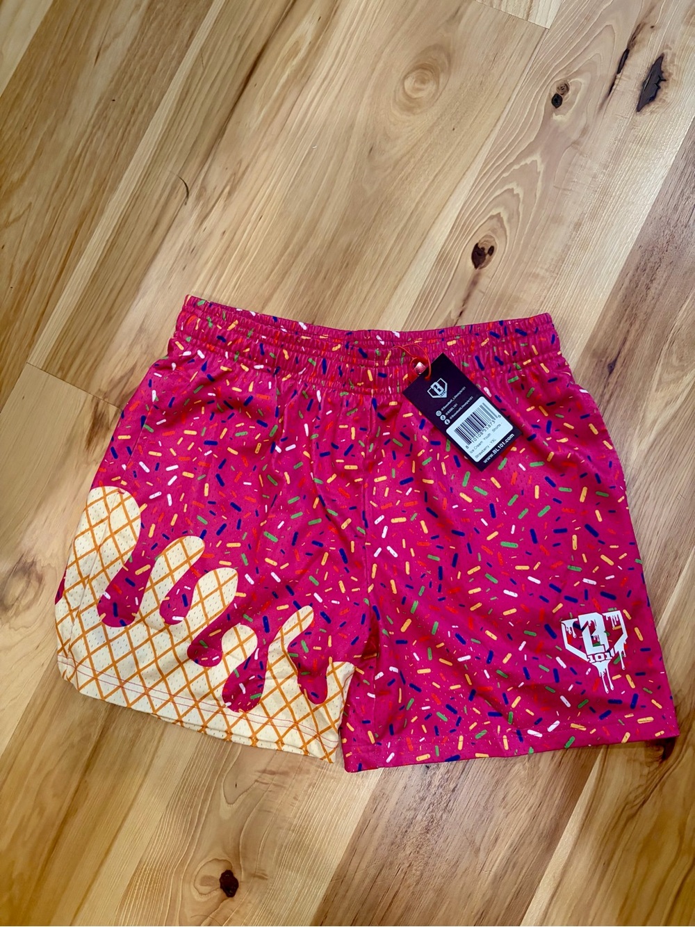 Pink Sprinkle Ice Cream Cone Kids Shorts